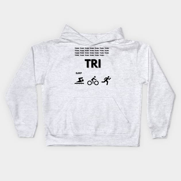 Train Tri Sleep T-shirt Kids Hoodie by AustaArt